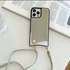 スマホショルダー  iPhoneスマホカバー ケース 抹茶  アイフォン14 13 12 11 SE pro Max plus mini かわいい オシャレ アイフォーン ショルダーストラップ付  スマートフォンカバー