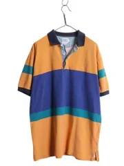 【お得なクーポン配布中!】 90s USA製 チャップス ラルフローレン ボーダー 鹿の子 半袖 ポロシャツ メンズ L / 古着 オールド ポロ 半袖シャツ ラガーシャツ タイプ