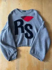 raf simons クロップドニット RAF SIMONS ラフシモンズ 19AW CROPPED OVERSIZED RS SWEATER RS