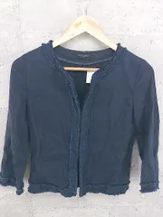 ◇ UNITED ARROWS ユナイテッドアローズ 長袖 ノーカラー ジャケット 38 ネイビー　 *  【1002799686587】