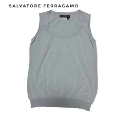 salvatore ferragamo フェラガモ　ベスト　ニット　淡いブルー　トップス　レディース　イタリア製