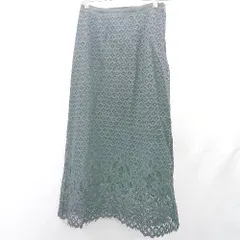 ◇ Θ Myu ミュー レース素材 裏地付き ロング丈 フレア スカート サイズ SM ブラック レディース E  【1411280035931】