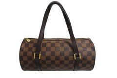 LOUIS VUITTON ルイヴィトン パピヨンPM 26 ハンドバック ダミエ N51304 筒型 ドラム型 エベヌ ブラウン  美品 中古 66169