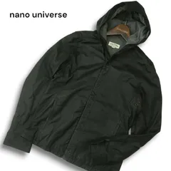 nano universe ナノユニバース 秋冬 【山羊革 リアル ゴート レザー】 フーディー パーカー ジャケット Sz.M メンズ 黒
