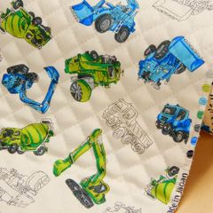 約105×20cm　働く車 キルティング生地 MOWF119Q　生地 布地 布 ハンドメイド