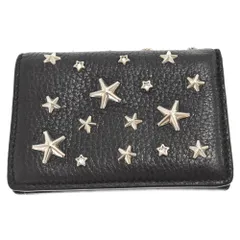 JIMMY CHOO (ジミーチュウ) クリスタルスタースタッズ コンパクトウォレット 二つ折り財布 ブラックのサムネイル