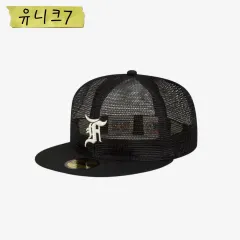 ESSENTIALS(エッセンシャルズ) x NEW ERA(ニューエラ) 59FIFTY メッシュ キャップ ブラック