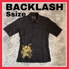 BACKLASH バックラッシュ　メンズ　シャツボタンシャツ　Sサイズ　ブラック　刺繍