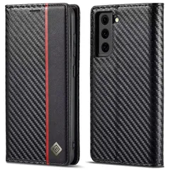Galaxy S21 ケース 手帳型 ギャラクシーS21 5G SC-51B SCG09 手帳 ケース 耐衝撃 炭素繊維テクスチャ マグネット開閉式 便利 軽量 薄型 カード収納 スタンド機能 おしゃれ スマホケース 人気 耐衝撃 全面保護 汗や指紋防止  1