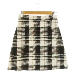 プロポーション ボディドレッシング PROPORTION BODY DRESSING スカート ツイード 台形 ミニ ウール混 スパンコール チェック 2 白 ホワイト /AH2
