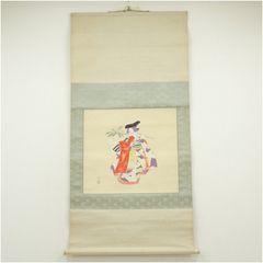 狩野芳崖仏画菩薩絹本掛軸在銘在款木箱付き [B34533] 狩野芳崖仏画菩薩絹本掛軸在銘在款木箱付き [B34533] - メルカリ
