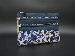 LeSportsac レスポートサック ナイロン フラワー 花柄 マルチケース マルチポーチ 小物入れ レディース ブルー系 DH8043