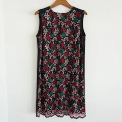 #snc ロイスクレヨン LoisCRAYON ワンピース M 黒系 ノースリーブ 花柄 刺繍 レディース [832073]のサムネイル