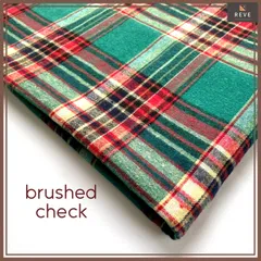 【起毛生地】先染め　チェック柄　綿ポリ　1M　タータンチェック　レッド系　コットン／ポリエステル　ハンドメイド　レディース　ストール　バッグ　トート　ショルダー　巾着　混紡　マフラー　軽量　サコッシュ　インテリア　フランネル風　柔らかい　温かい 020K