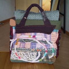 型染めと絣色々パッチワークリュック 古布リメイク - メルカリ