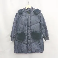 ◇ ⊇ apres les cours キッズ 長袖 ダウンジャケット サイズ130-140 ネイビー 女の子 E  【1504210004388】