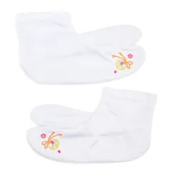 【新品】 [KYOETSU] [キョウエツ] 足袋 刺繍 和柄 足袋カバー 滑り止め付き ガールズ (13-14cm, C.鈴) 1