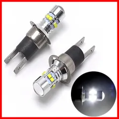 LED ショートバルブ 12V-24V H3d フォグランプ CREE H3c 50W LEDバルブ Wellvie プロジェクターレンズ搭載（ホワイト/2個セット ）