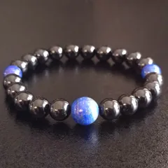 モリオン・ラピスラズリ・8mm2天(親玉10mm)【最高品質・鑑別済み】ブレスレット