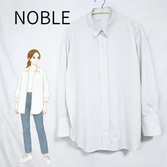 ノーブル　レディース　ストライプシャツ　オーバーサイズ　ロング