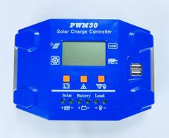 ◆ソーラーパネル用30AチャージコントローラーPWM！12V/24V自動認識 液晶 電圧電流表示 USBポート付！太陽光発電 エコ 節約！◆