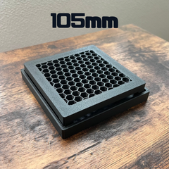 スタンド + 受け皿　各1個　黒 【シンプル】【105mm】 / 3Dプリンター受け皿 正方形