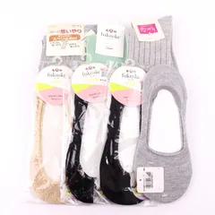 福助他 靴下 7点セット 未使用 浅ばき ショート丈 まとめて 大量 ソックス レディース Fukusuke etc. 【中古】