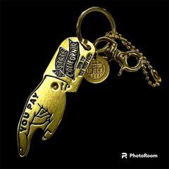 カリフォルニア アメカジ 真鍮 ブラス ユーペイスピナー キーホルダー アメリカ 雑貨  バイカー ハーレー :USYP-001GLD