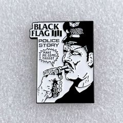 BLACK FLAG ブラック・フラッグ "Police Story" ポリス・ストーリー ピンバッジ