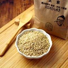 【足利産】のりちゃん米 玄米 (にじのきらめき) 1kg 令和6年産 ＜栽培期間中 農薬・肥料不使用＞（ お米 無農薬 完全自然栽培 栃木県産 2024年産 ）
