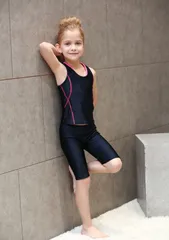 130 ピンク ネイビー 上下セット キッズ スクール水着 女の子 セパレート 女児 ガールズ