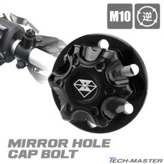 バイク 汎用 ミラーホールカバー ボルト デザインキャップ ブラック M10 逆ネジ P1.25 7075アルミ カスタム S-987-BK 【メール便】