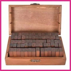 アルファベット 数字 スタンプ 木製スタンプセット 手帳 記号 英語 文字スタンプ 70 個 小さなヴィンテージ木製ゴムスタンプ 木箱付き DIY、スクラップブッキング、日記、グリーティングカード用