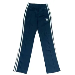古着 adidas アディダス トラックパンツ トレフォイルロゴ 3ライン ブラック S 90サイズ 255-160