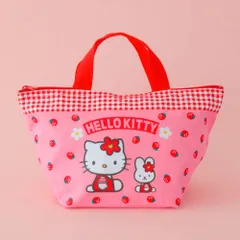 お弁当袋　ハローキティ　レトロ　雑誌付録　付録　デアゴスティーニ　デアゴ　ディアゴスティーニ　HELLO KITTY　キティちゃん　キティ　サンリオ　SANRIO　グッズ　トートバッグ　ランチバッグ　イチゴ　いちご　ミニバッグ　ミニトート　手提げ　バッグ