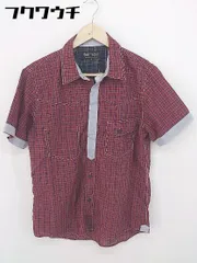 ◇ ◎ BEAMS HEART ビームス ハート チェック 半袖 シャツ サイズM レッド系 メンズ 【中古】 【1102120003202】