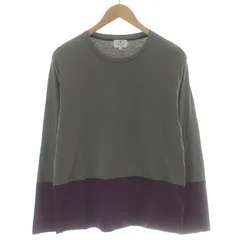ランバンオンブルー LANVIN en Bleu Tシャツ カットソー バイカラー 切替 長袖 50 XL グレー 紫 パープル /KLのサムネイル