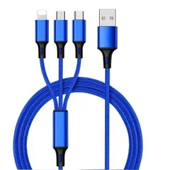 【在庫処分】［匿名配送］3in1充電ケーブル　マイクロUSB MicroUSB タイプC  Type-C iPhone iPad 対応充電コード　アンドロイドAndroid　ライトニング　Lightning急速充電ケーブル