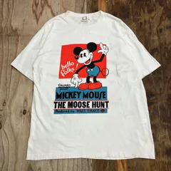 DINSEY ディズニー MICKEY MOUSE ミッキーマウス プリント クルーネック 半袖 Tシャツ ディズニーヴィンテージ 80s 90s 古着 VINTAGE メンズ フリーサイズ MG232