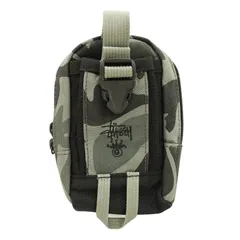 ステューシー STUSSY ウエストポーチ ミニ カモフラ 迷彩柄 ロゴ キャンバス グレー 黒 ブラック /IR