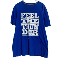 NIKE 半袖 プリントTシャツ L ブルー ナイキ スポーツ クルーネック 古着卸 アメリカ仕入 a703-6444