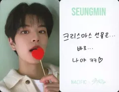 【中古】コレクションカード(男性) Stray Kids/Seungmin(スンミン)/裏面印刷メッセージ入り/「NACIFIC×Stray Kids」シカプレミアムセット購入特典フォトカード