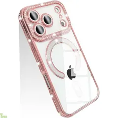 JOOBOY スマホケース 対応 iPhone 17 Pro Max クリア ケース 透明 メッキ加工 Magsafe対応 きらきら ブリンブリン 衝撃吸収 かわいい キラキラ 女性 人気 キャラクター ワイヤレス充電対応 おしゃれ ストラップホール