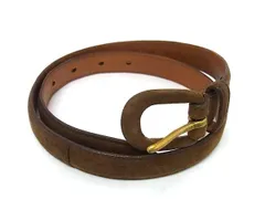 ■美品■ POLO RALPH LAUREN ポロラルフローレン スエード ゴールド金具 ベルト 表記サイズ 65 レディース メンズ ブラウン系 DI9936