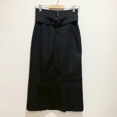 nano universe ナノユニバース　レディース　スカート　ロングスカート　タイトスカート　ベルト付き　裾スリット　ウエストゴム　ハイウエスト　無地　単色　ブラック　黒　ベーシック　着回し　シンプル　上品　おしゃれ　SU235h665