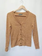 ◇ ⊇ Spick & Span スピック＆スパン コットン 長袖 ニット カーディガン ブラウン レディース E  【1411130014208】