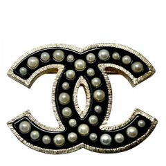 【売り尽くし】 シャネル ブローチ レディース ココマーク　ココ アクセサリー CHANEL GP  フェイクパール   B16P ゴールド ブラック 黒 約14.6g 美品 2016年【中古品】