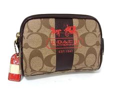 ✨美品✨ COACH コーチ シグネチャー ポーチ ボルドー コスメ 小物入れ