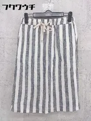 ◇ Sonny Label URBAN RESEARCH リネン混 ストライプ 膝丈 タイト スカート サイズ36 ホワイト ブラック レディース 【中古】 【1002801401412】