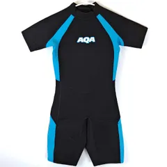 AQA ［アクア］150 黒/青 スキンフルスーツ　キッズ　ジュニア　海 Amazon | AQA(エーキューエー) ジュニア マリンスポーツ